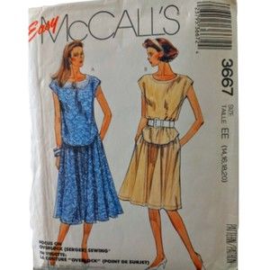 McCall's 3667 Misses Round Neck Short, Sleeve Top and Flared Skirt Pattern